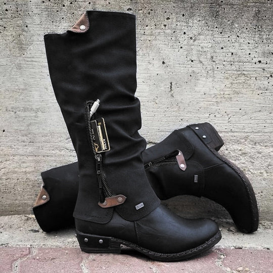 R&B | Bequeme hohe Stiefel mit Aufbewahrungstasche