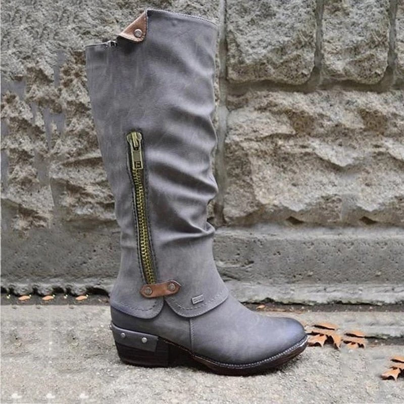 R&B | Bequeme hohe Stiefel mit Aufbewahrungstasche