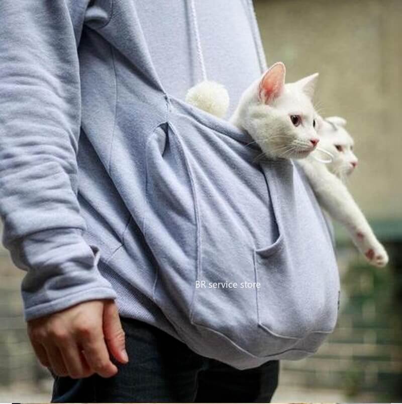 R&B | Bequemer Hoodie mit Katzen Tasche