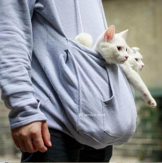 R&B | Bequemer Hoodie mit Katzen Tasche