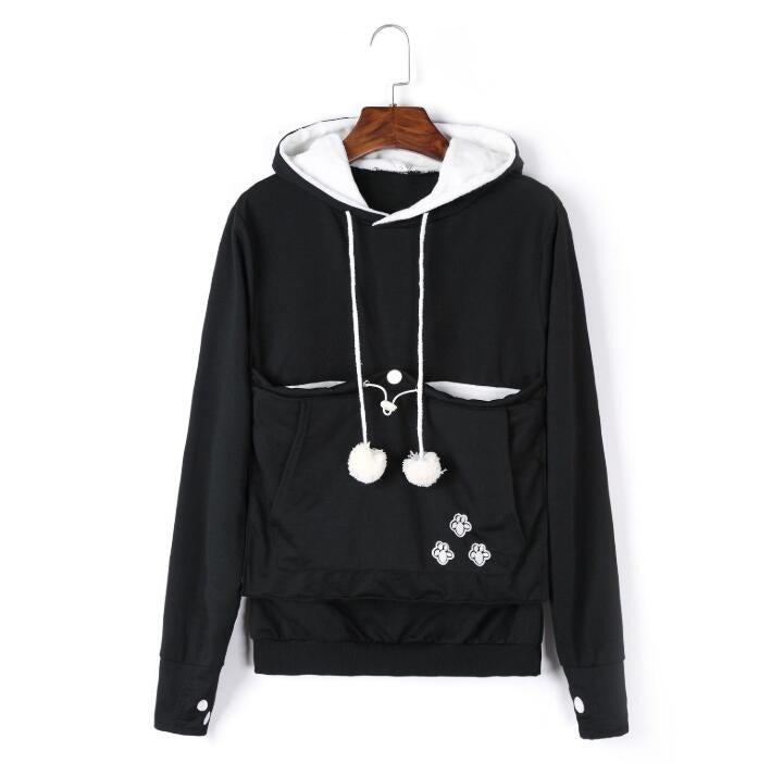 R&B | Bequemer Hoodie mit Katzen Tasche