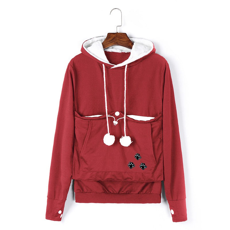 R&B | Bequemer Hoodie mit Katzen Tasche