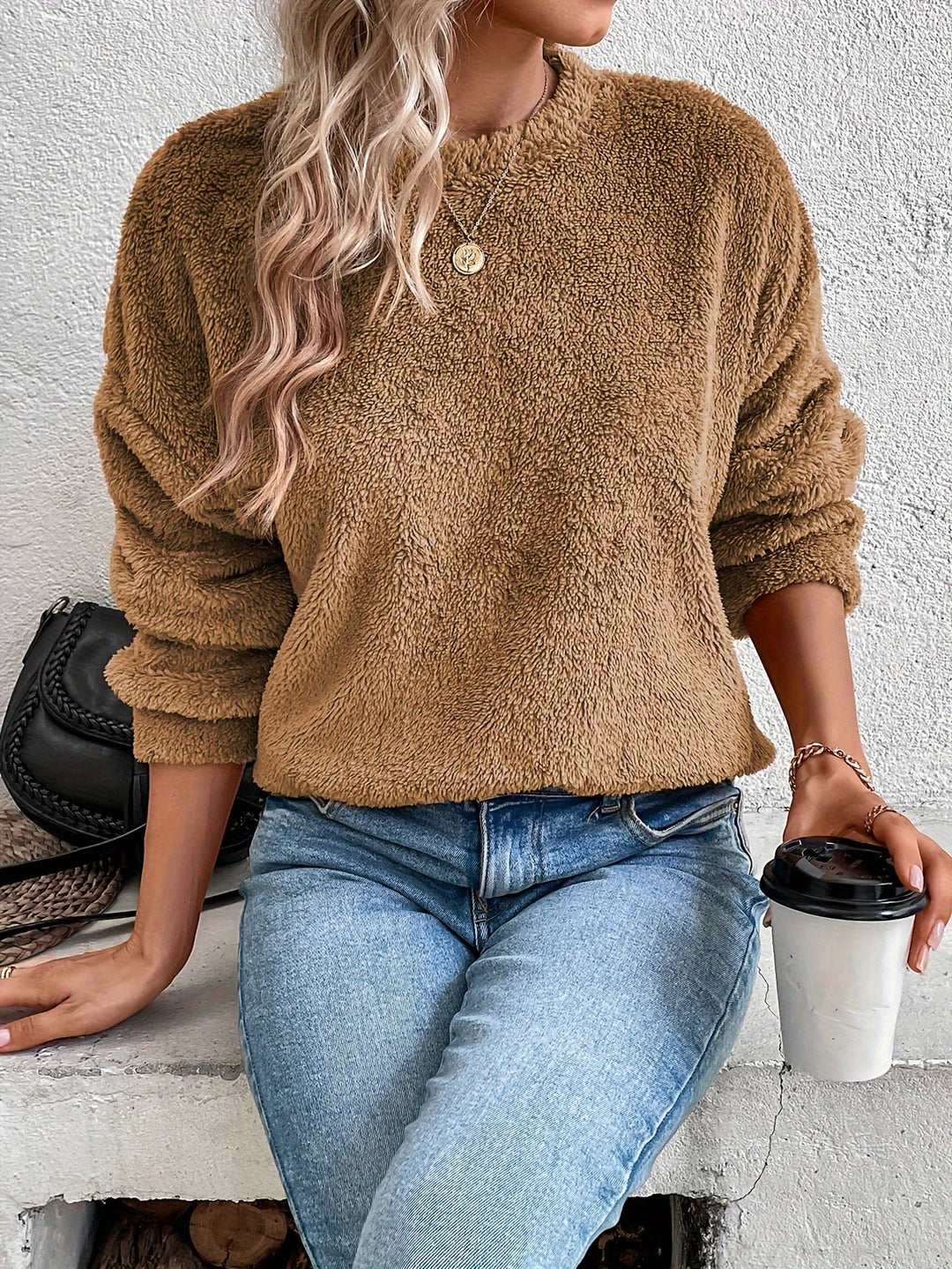 R&B | Bequemes Teddy Pullover Sweatshirt