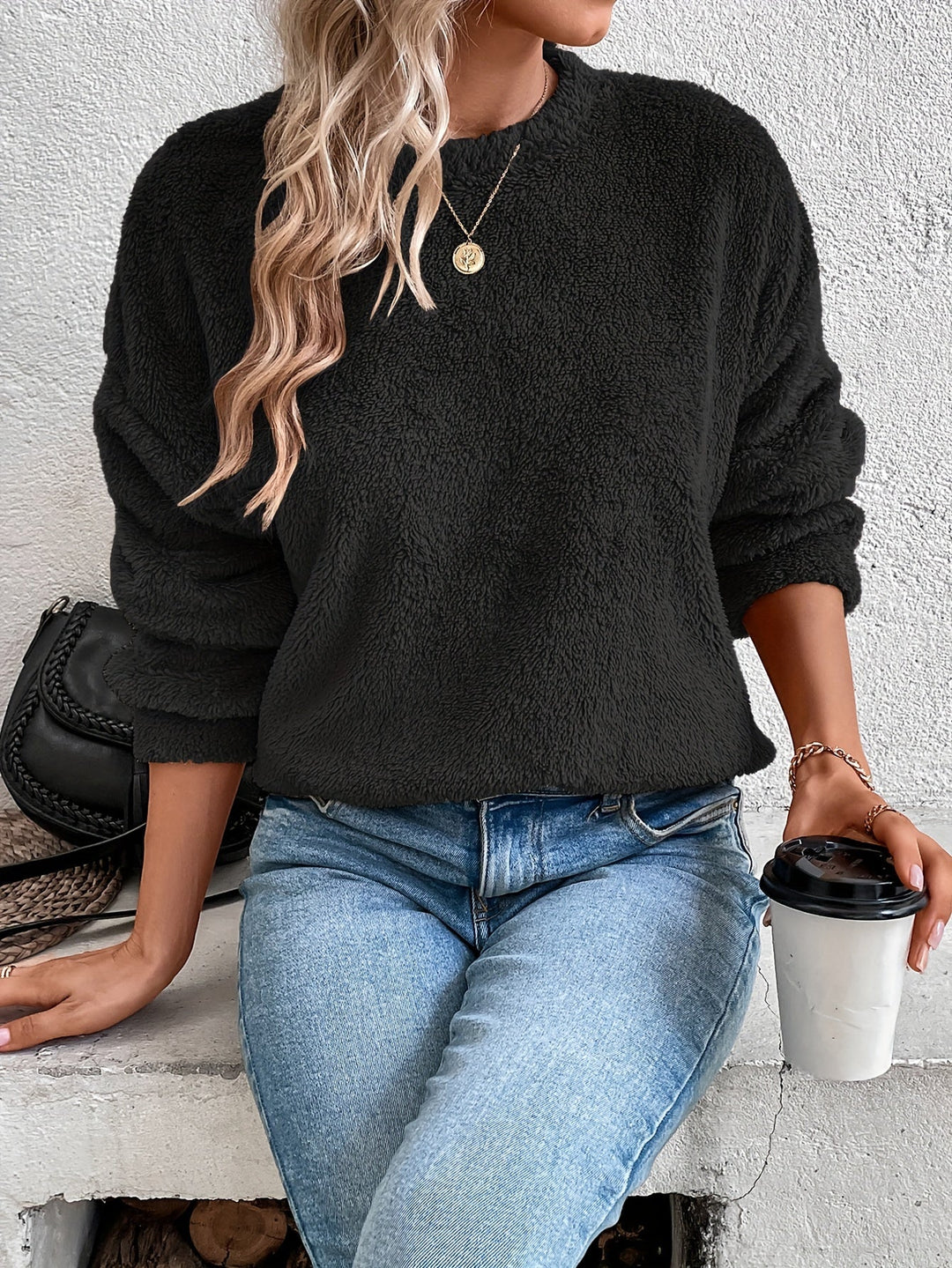 R&B | Bequemes Teddy Pullover Sweatshirt