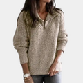 R&B | Bequemer Damen-Pullover mit Halbreißverschluss