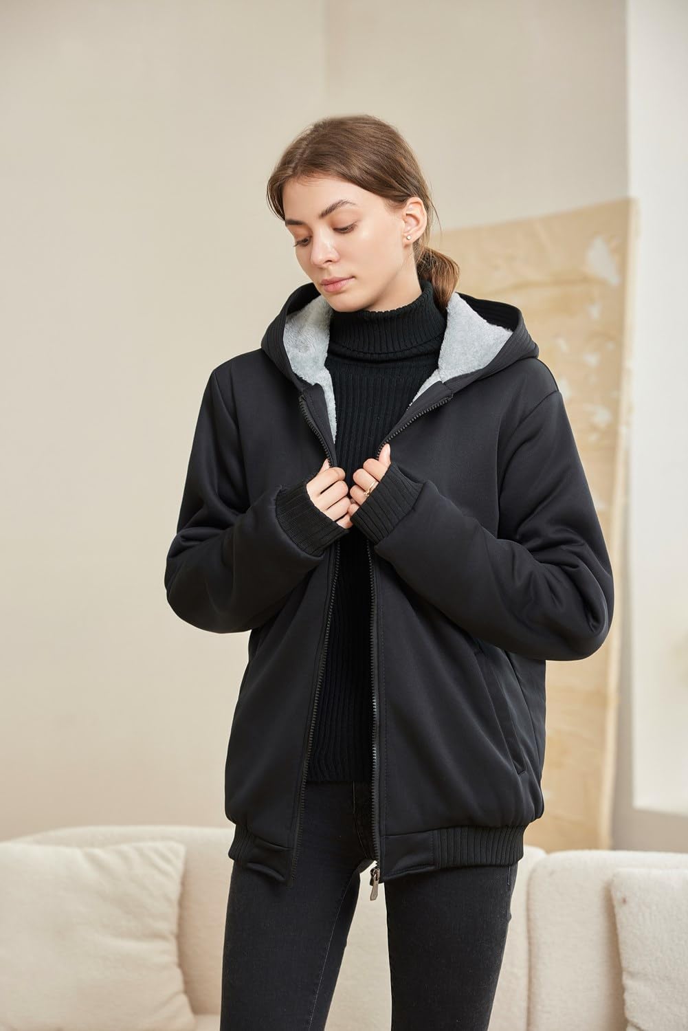 R&B | Bequeme Damen Winter Fleecejacke