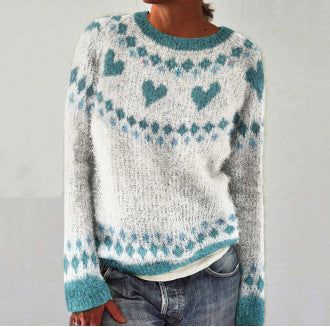 R&B | Bequemer Sweater mit Herzdruck