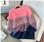 R&B | Gemütlicher Plus Size Fauler Tag Patch Farb Sweater