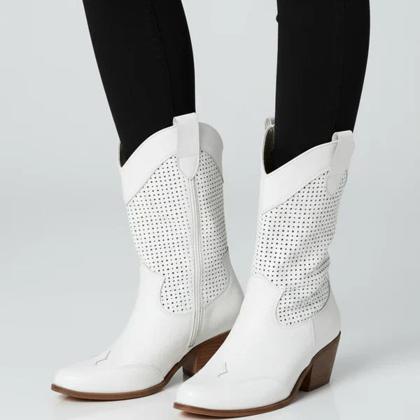 Mit Perforation Und WesternAbsatz Damen R&B