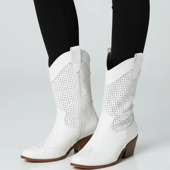 Mit Perforation Und WesternAbsatz Damen R&B