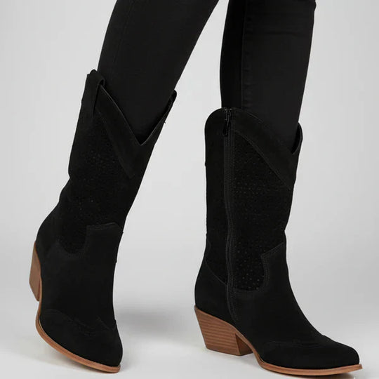 Mit Perforation Und WesternAbsatz Damen R&B
