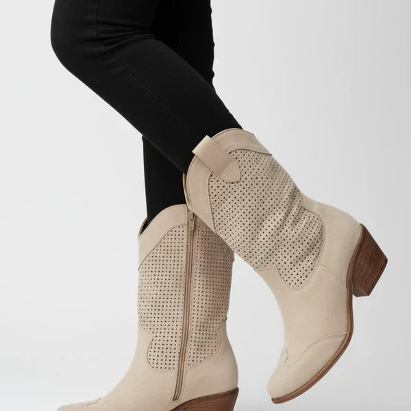 Mit Perforation Und WesternAbsatz Damen R&B