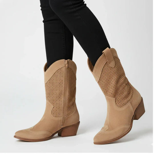 Mit Perforation Und WesternAbsatz Damen R&B