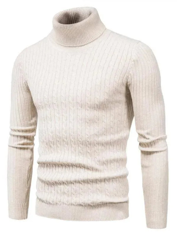 R&B | Border Slim Fit Rollkragenpullover Herren