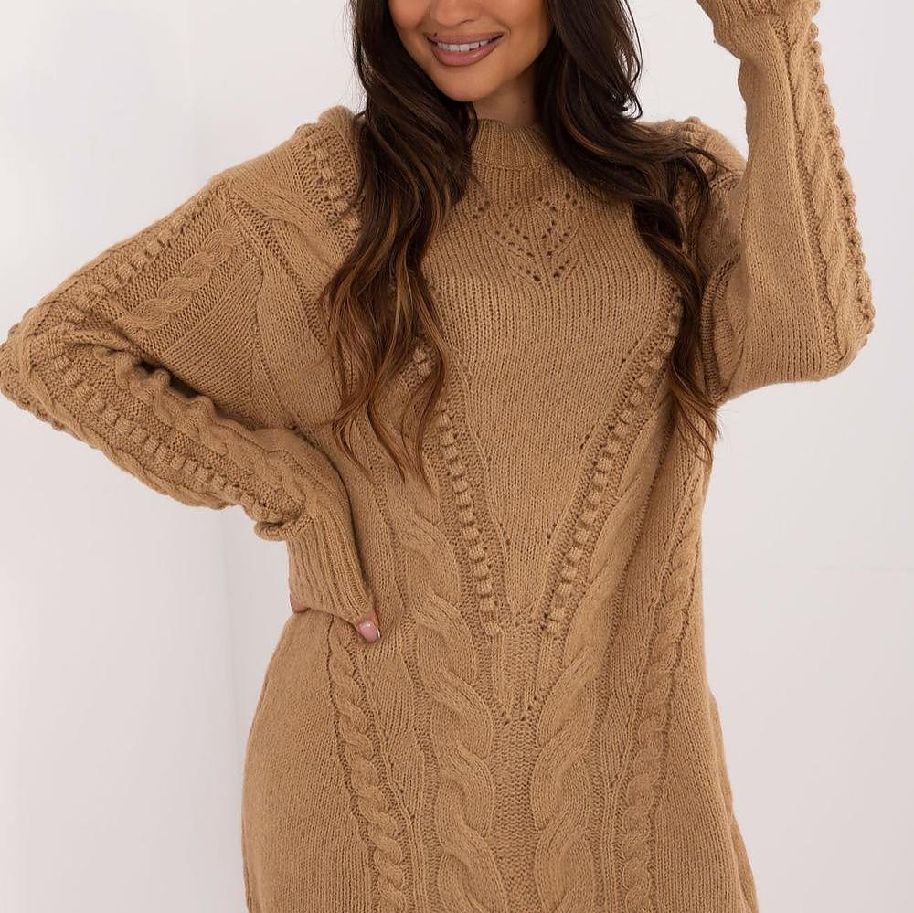 R&B | Strickkleid mit Kabelmuster Warm und Komfortabel Eleganter Stil