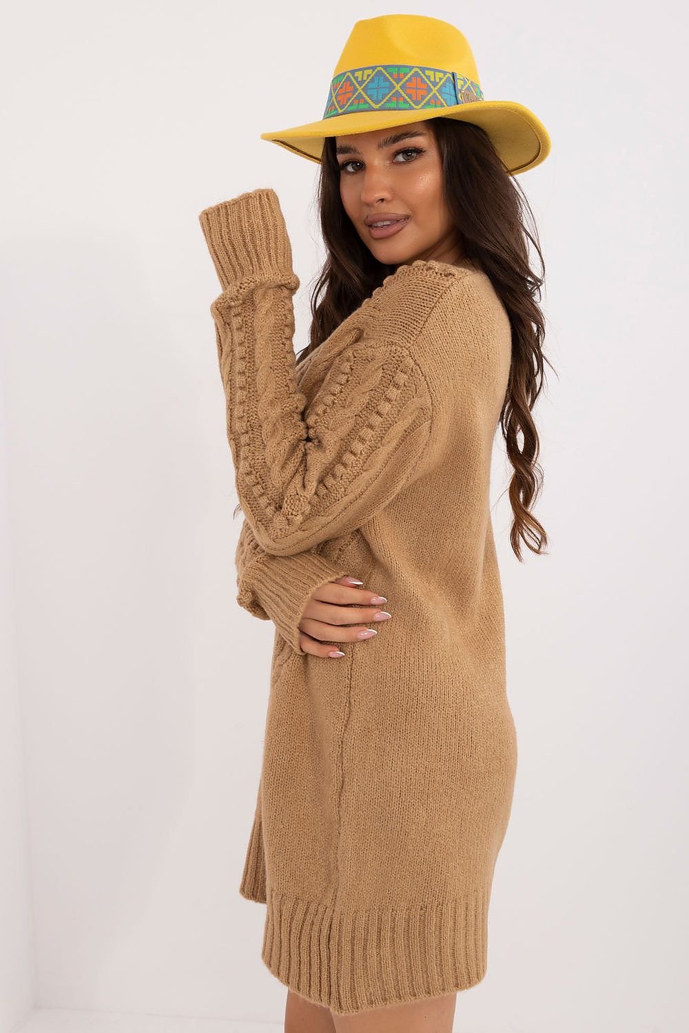 R&B | Strickkleid mit Kabelmuster Warm und Komfortabel Eleganter Stil