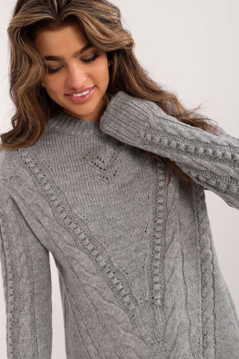 R&B | Strickkleid mit Kabelmuster Warm und Komfortabel Eleganter Stil