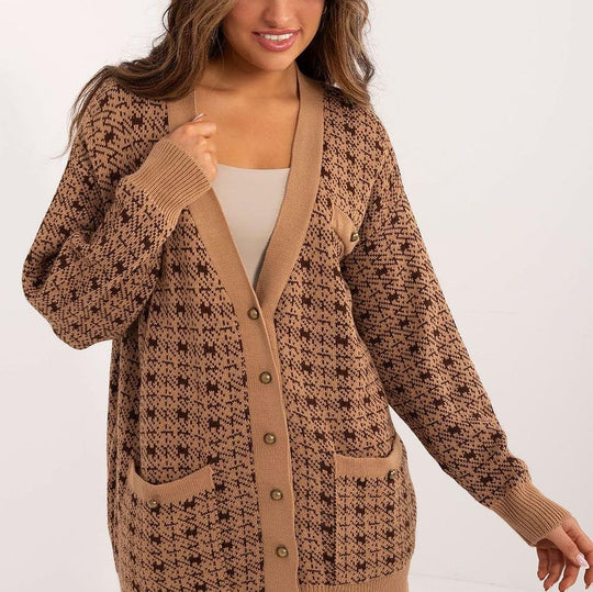 R&B | Cardigan mit Muster Knopfverschluss Weich und Warm