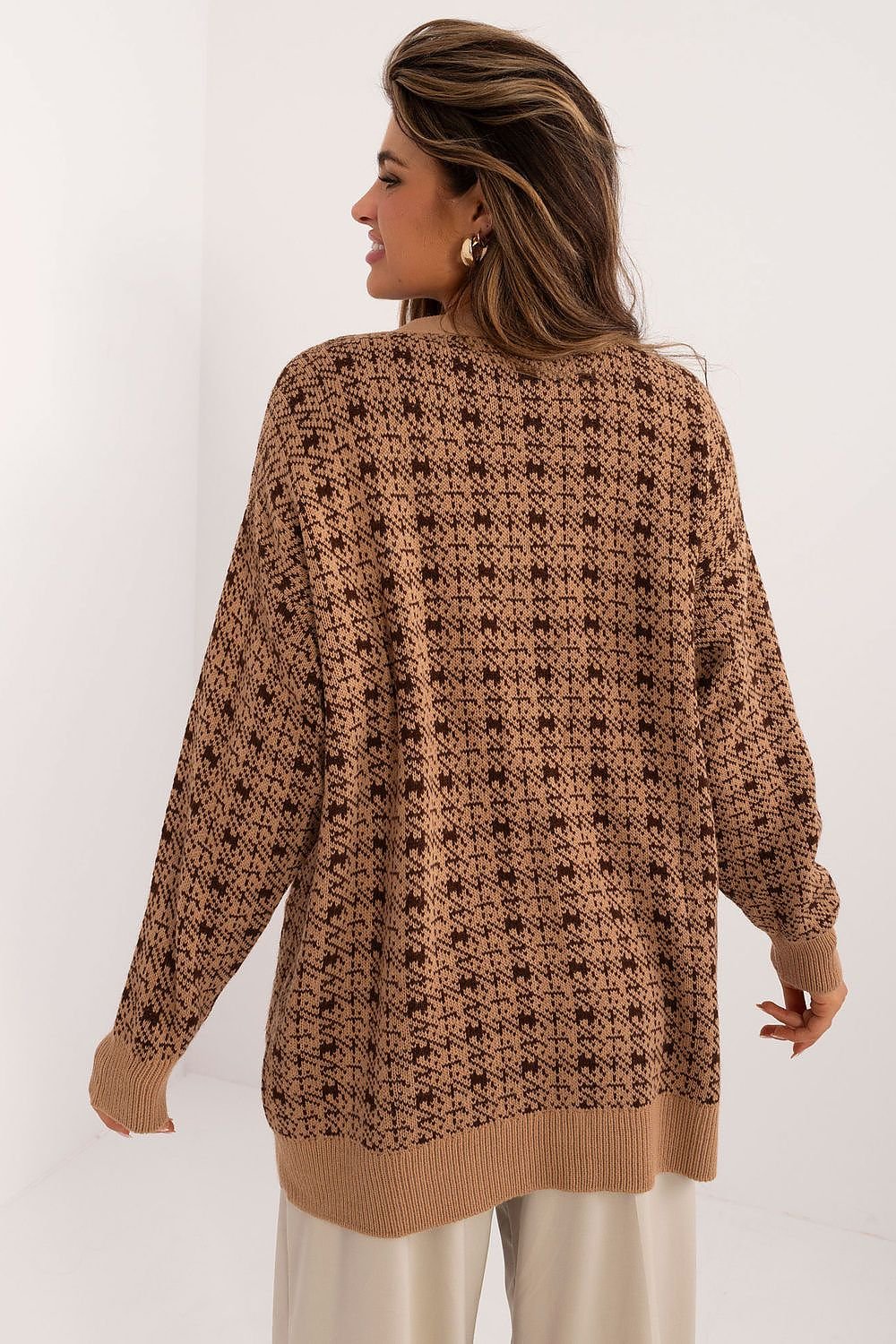 R&B | Cardigan mit Muster Knopfverschluss Weich und Warm