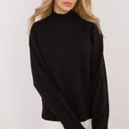 R&B | Strickpullover mit Hohem Kragen Lässige Passform Soft und Bequem