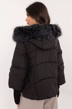 R&B | Gefütterte Jacke Kapuze mit Pelzrand Warm und Stilvoll