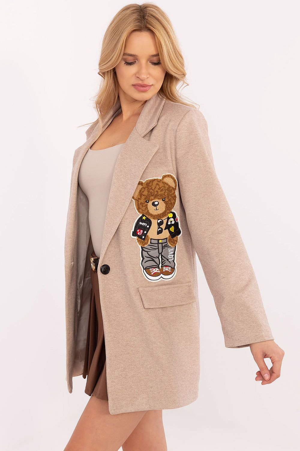 R&B | Blazer mit Bärenstickerei Einzigartig und Stilvoll Lässige Eleganz