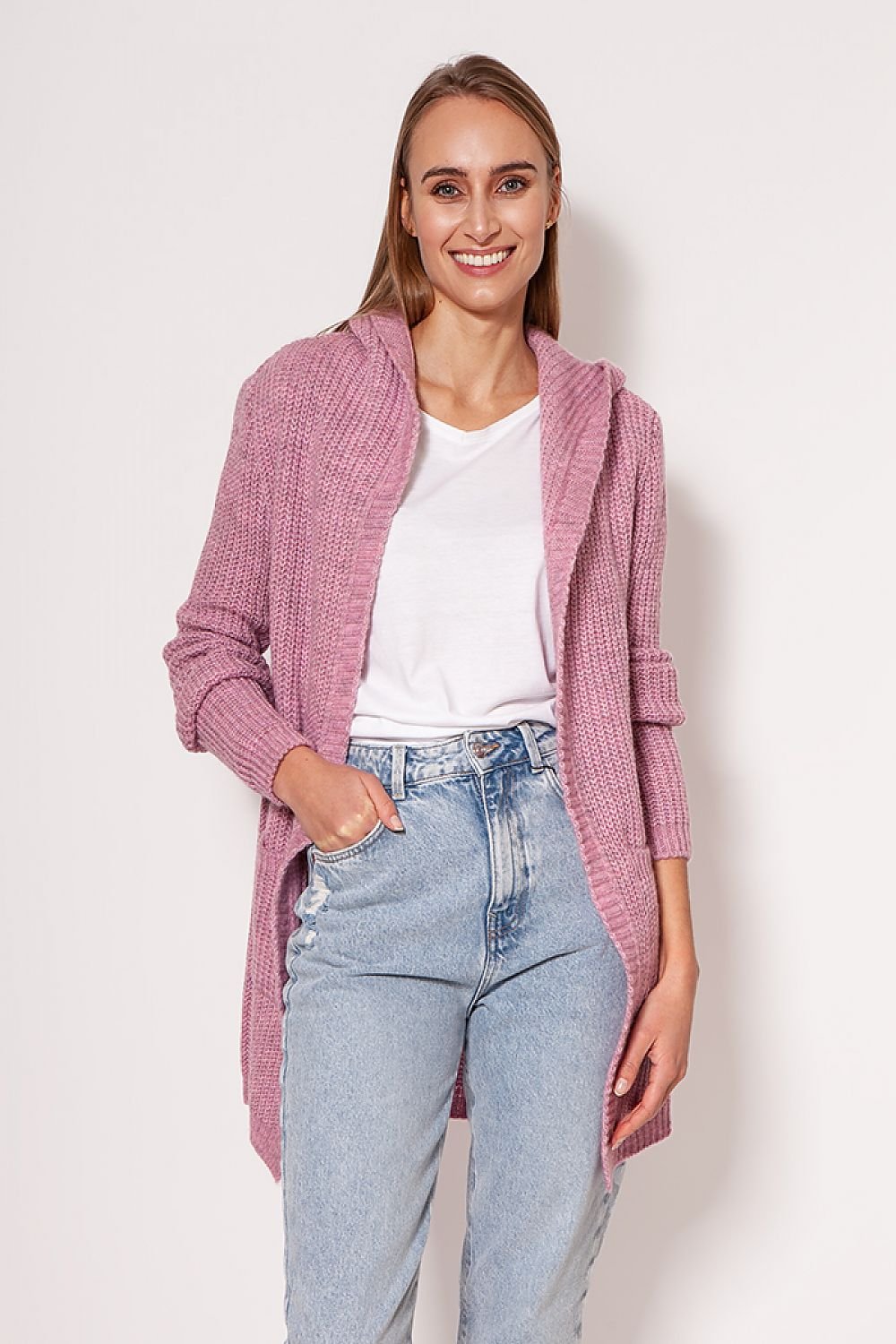 R&B | Strickjacke mit Kapuze Soft und Warm Lässiger Look