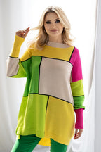 R&B | Strickpullover mit Grafischem Muster Oversized Fit Weich und Bequem