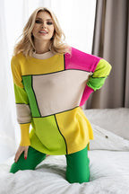 R&B | Strickpullover mit Grafischem Muster Oversized Fit Weich und Bequem
