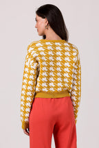R&B | Hahnentritt Cardigan Weiche Strickware Zeitloses Muster