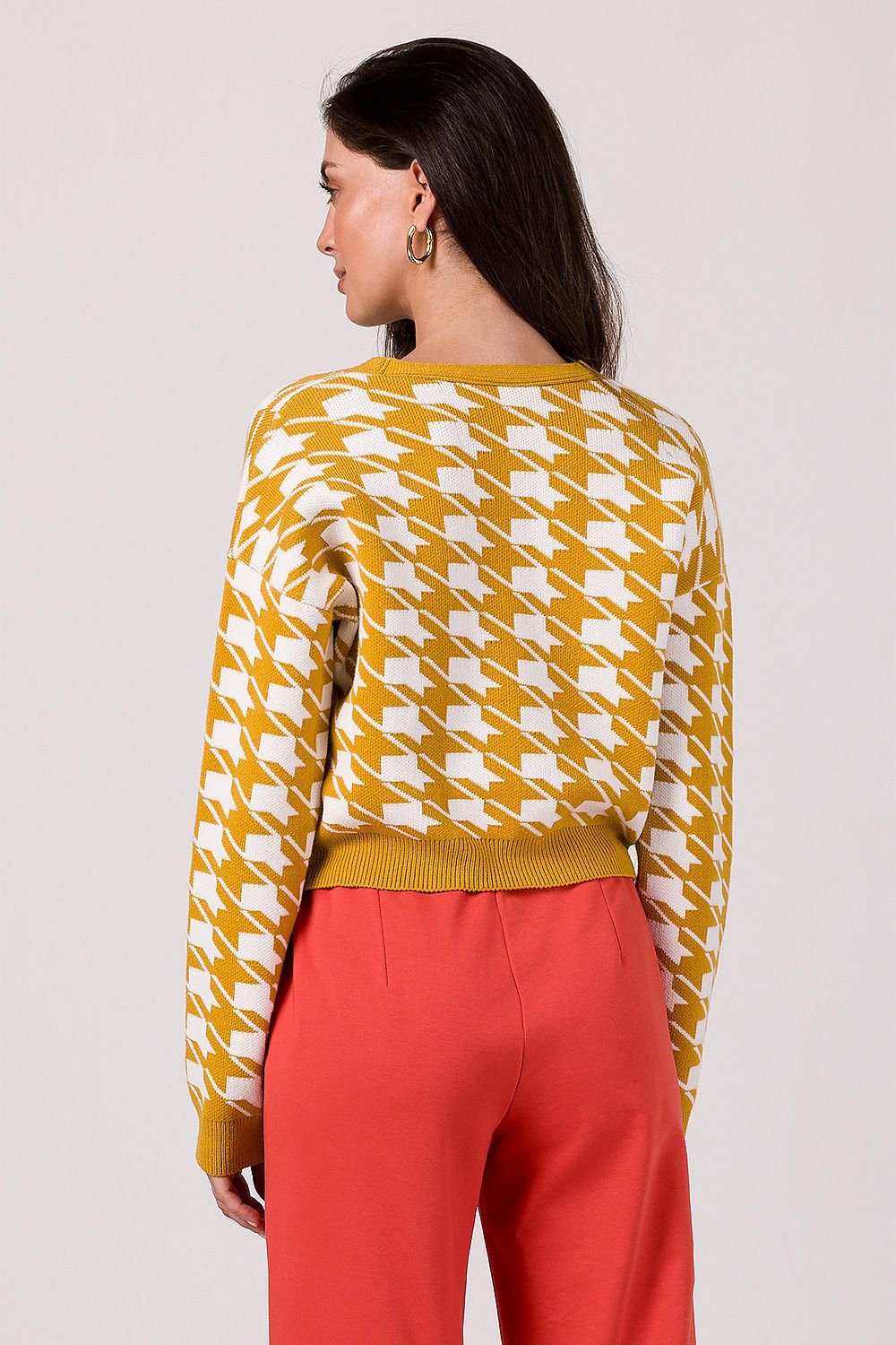 R&B | Hahnentritt Cardigan Weiche Strickware Zeitloses Muster
