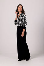 R&B | Hahnentritt Cardigan Weiche Strickware Zeitloses Muster