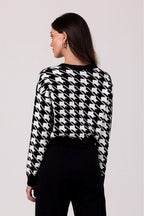 R&B | Hahnentritt Cardigan Weiche Strickware Zeitloses Muster