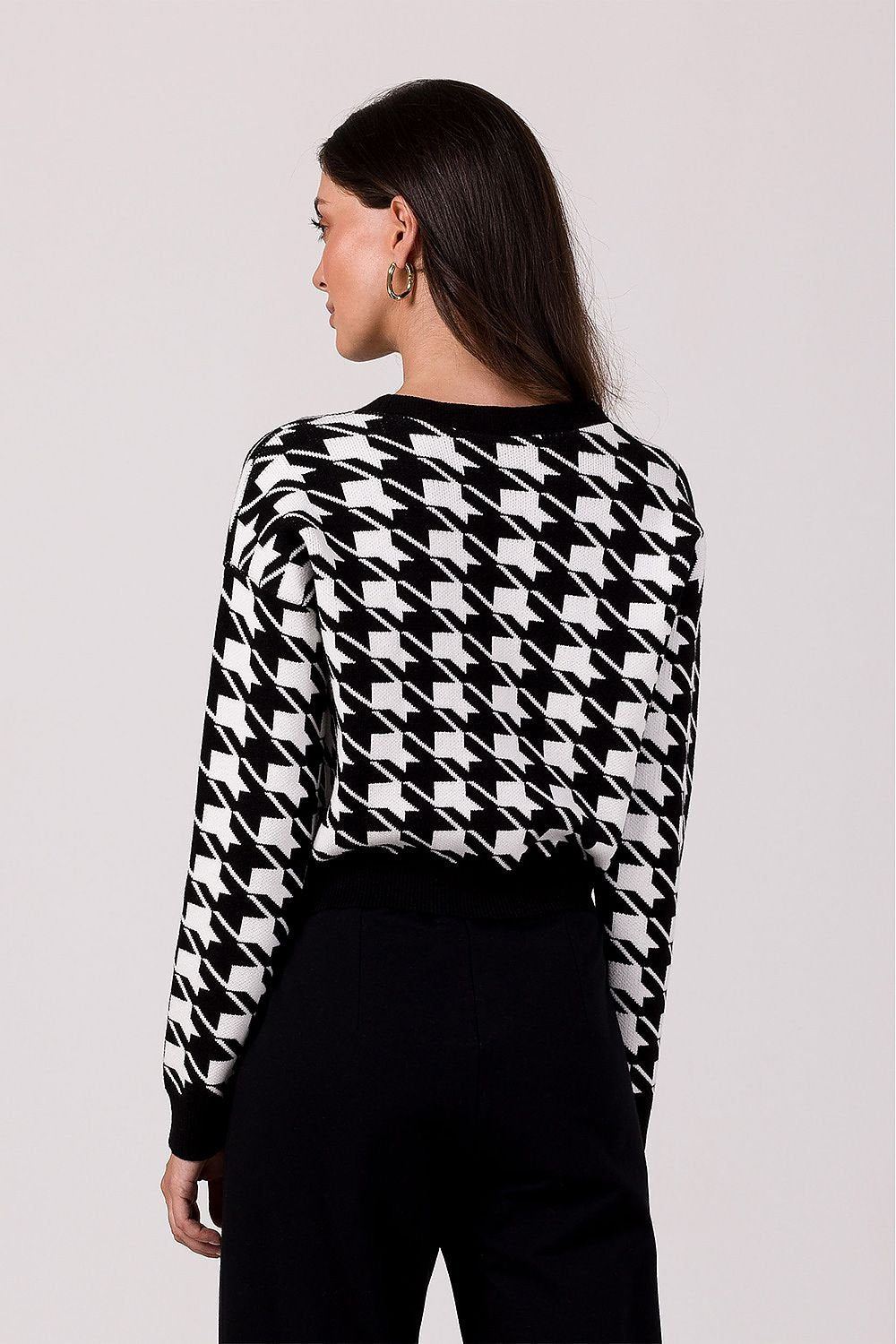 R&B | Hahnentritt Cardigan Weiche Strickware Zeitloses Muster
