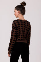 R&B | Hahnentritt Cardigan Weiche Strickware Zeitloses Muster