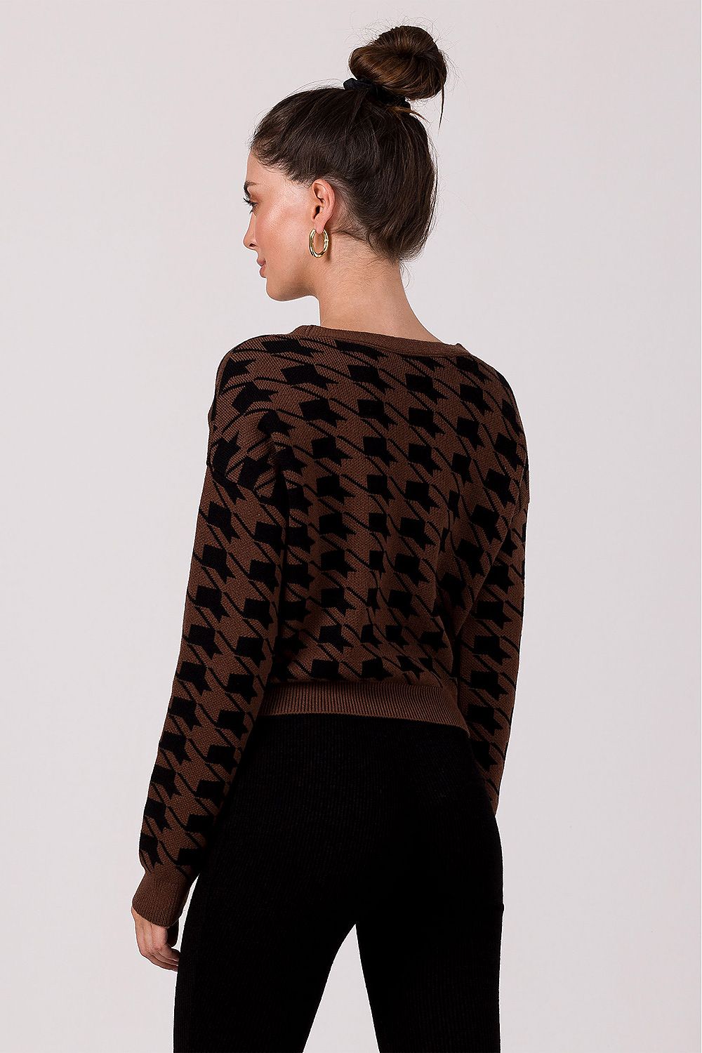 R&B | Hahnentritt Cardigan Weiche Strickware Zeitloses Muster