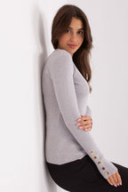 R&B | Rippstrick Bluse mit Knöpfen Weich und Elegant Zeitloses Aussehen