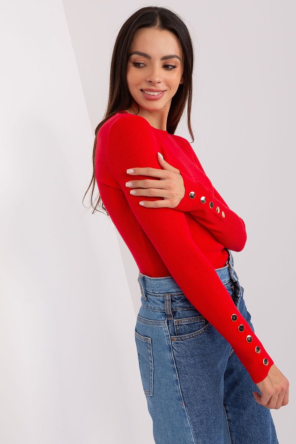 R&B | Rippstrick Bluse mit Knöpfen Weich und Elegant Zeitloses Aussehen