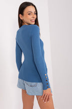 R&B | Rippstrick Bluse mit Knöpfen Weich und Elegant Zeitloses Aussehen