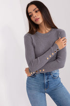 R&B | Rippstrick Bluse mit Knöpfen Weich und Elegant Zeitloses Aussehen