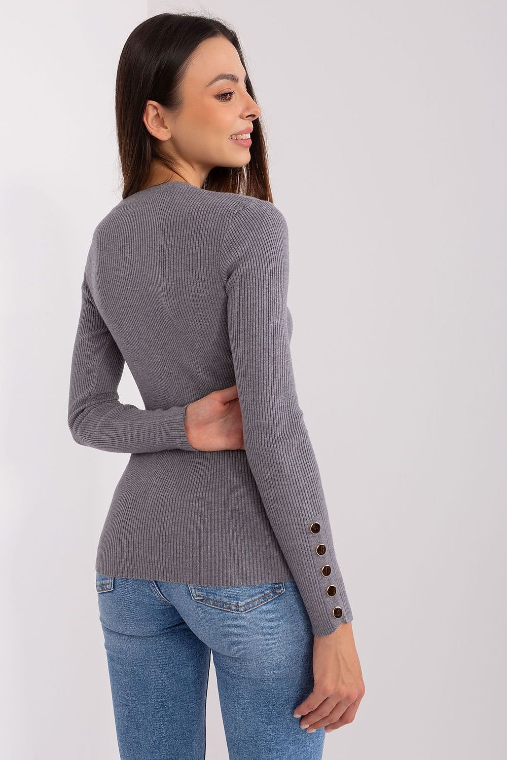 R&B | Rippstrick Bluse mit Knöpfen Weich und Elegant Zeitloses Aussehen