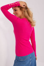 R&B | Rippstrick Bluse mit Knöpfen Weich und Elegant Zeitloses Aussehen
