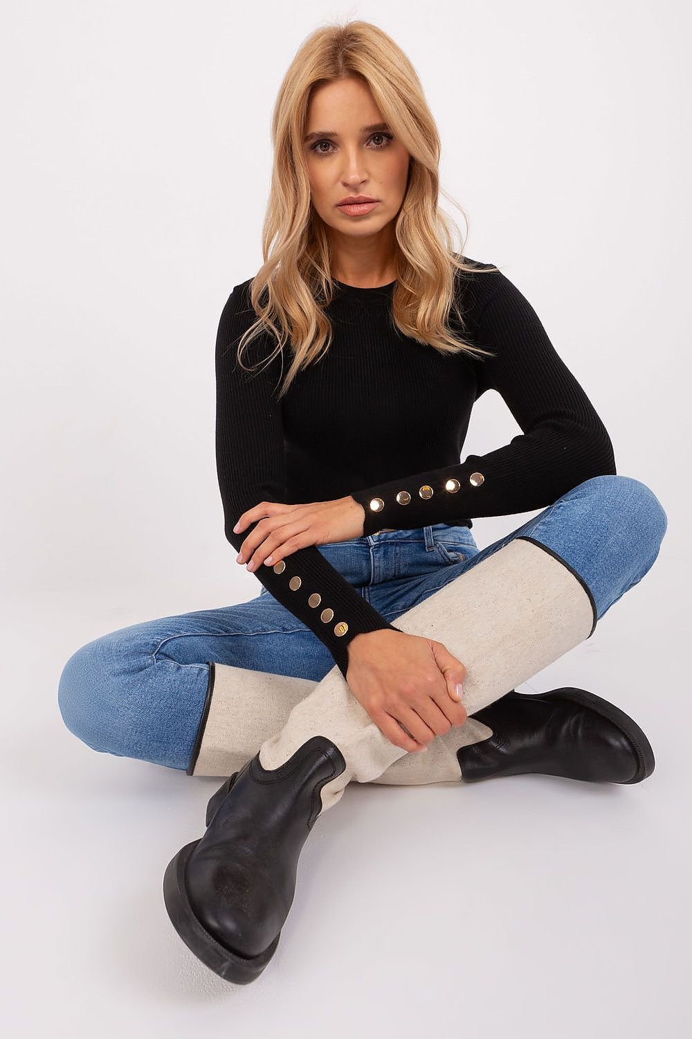 R&B | Rippstrick Bluse mit Knöpfen Weich und Elegant Zeitloses Aussehen