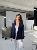 R&B | Dunkelblauer Damen Trenchcoat für jeden Anlass