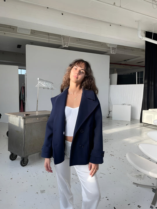 R&B | Dunkelblauer Damen Trenchcoat für jeden Anlass