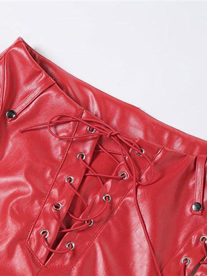 R&B | Cutout Schnürung PU-Hose