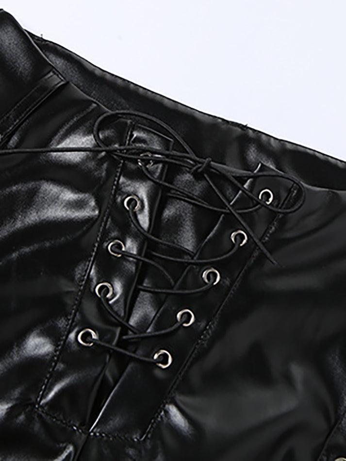 R&B | Cutout Schnürung PU-Hose