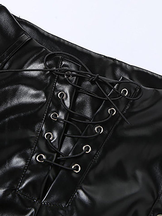 R&B | Cutout Schnürung PU-Hose