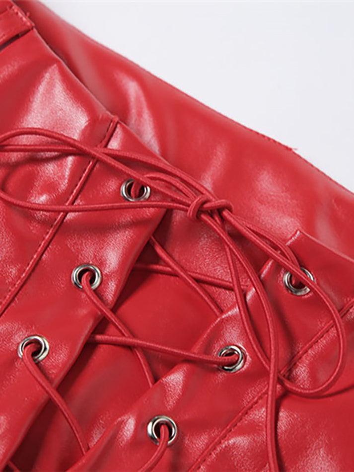 R&B | Cutout Schnürung PU-Hose