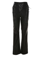 R&B | Cutout Schnürung PU-Hose